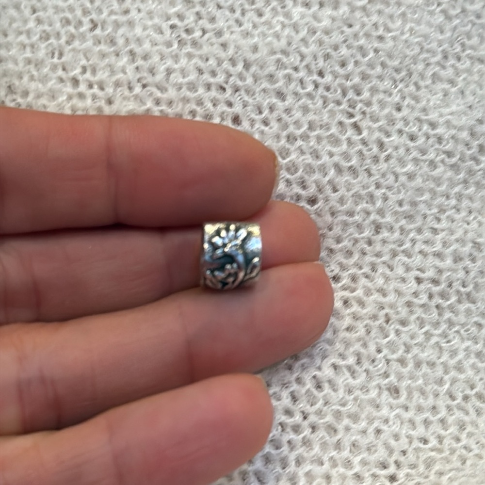 Pandora Silver Flower Charm with Intricate Designs - Picture 2 of 2